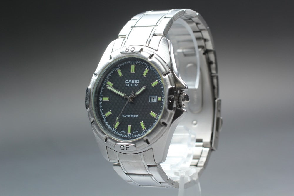 Near MINT CASIO MTP-1244 Black Quartz 41mm Men's Watch