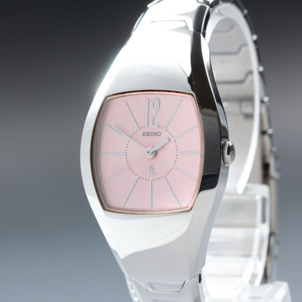 Near MINT SEIKO Lukia 4N21-5450 Pink Quartz 24.2mm Ladies Watch