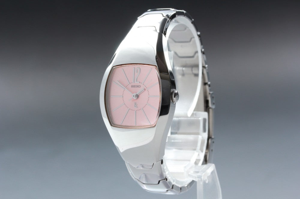 Near MINT SEIKO Lukia 4N21-5450 Pink Quartz 24.2mm Ladies Watch