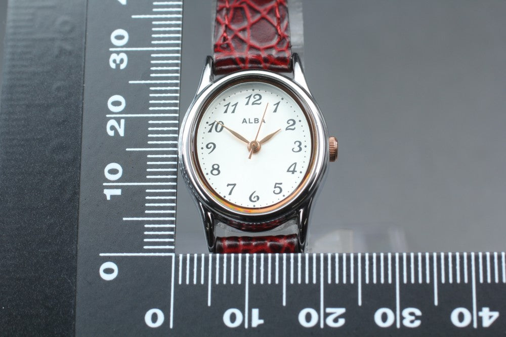 Near MINT SEIKO Aruba VX01-K989 Silver Quartz 21mm Ladies Watch