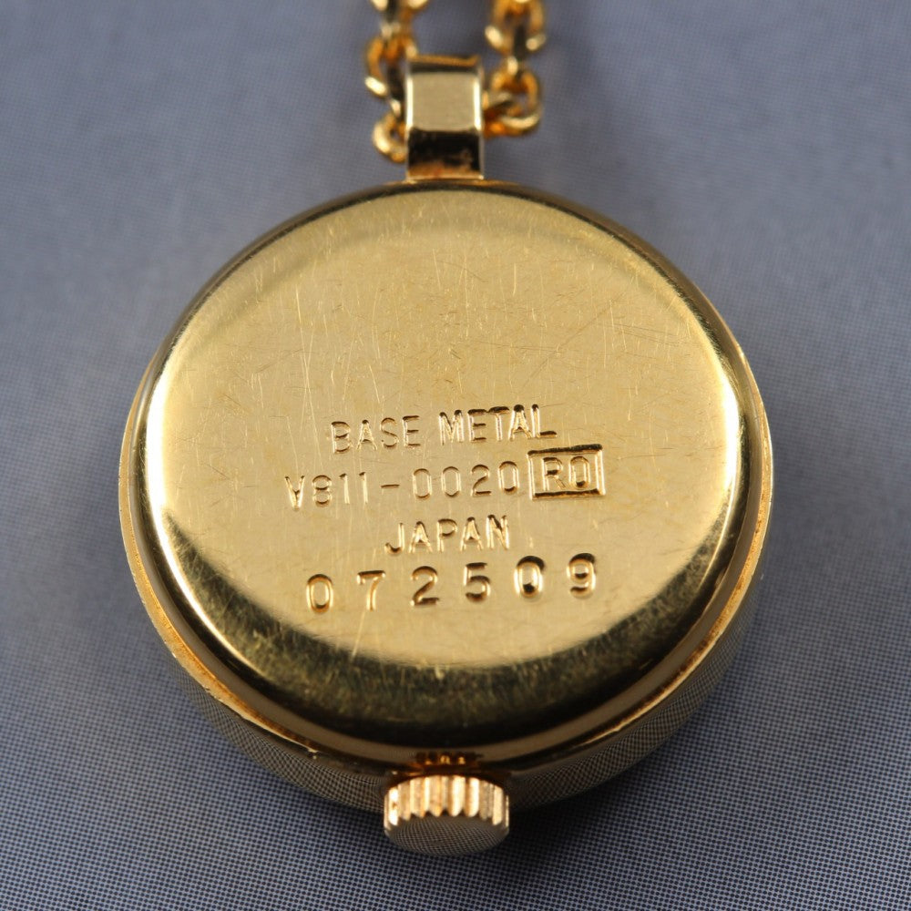Near MINT SEIKO Aruba V811-0020 Gold Quartz 18.4mm Ladies Pocket Watch