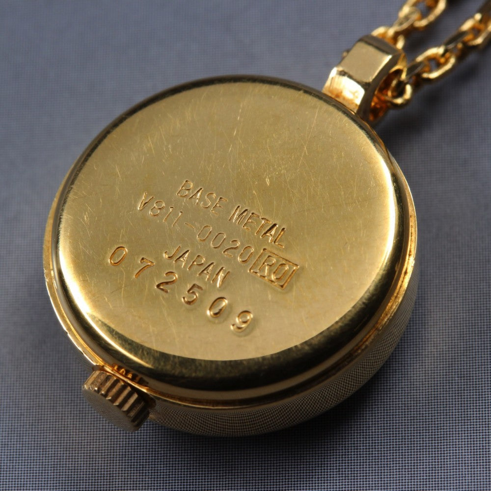 Near MINT SEIKO Aruba V811-0020 Gold Quartz 18.4mm Ladies Pocket Watch