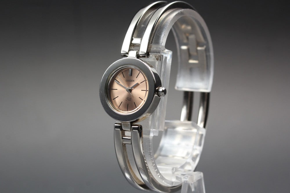 Near MINT CITIZEN Fill 5930-K12860 Pink Quartz 21.2mm Ladies Watch