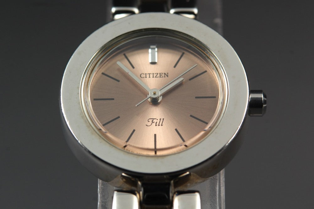 Near MINT CITIZEN Fill 5930-K12860 Pink Quartz 21.2mm Ladies Watch
