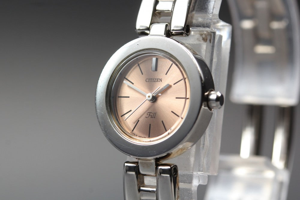Near MINT CITIZEN Fill 5930-K12860 Pink Quartz 21.2mm Ladies Watch