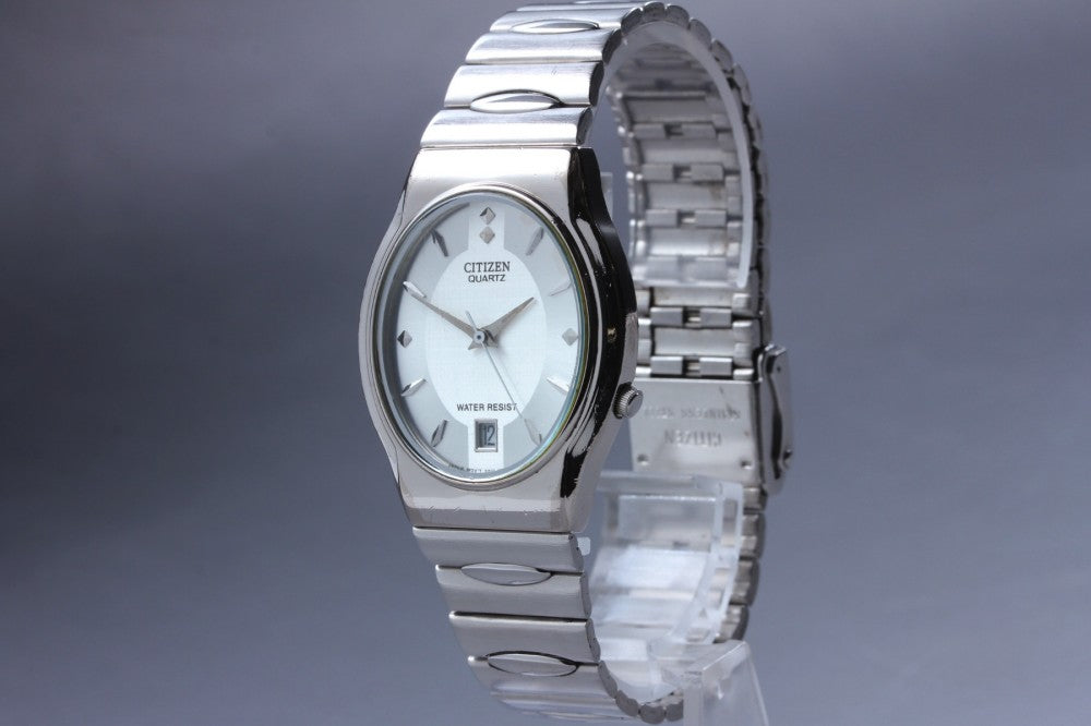 CITIZEN 5510-S70223 Silver Quartz 30.4mm Men's Watch 1990