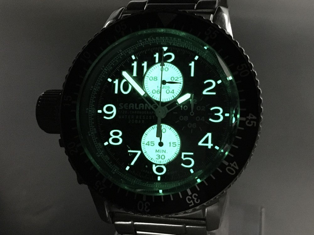 SEALANE 0S60 SE28 Black Quartz 45.2mm Men's Watch