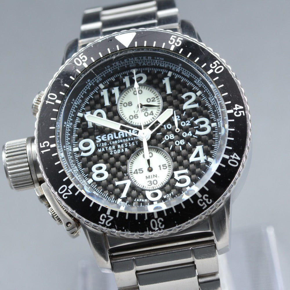 SEALANE 0S60 SE28 Black Quartz 45.2mm Men's Watch