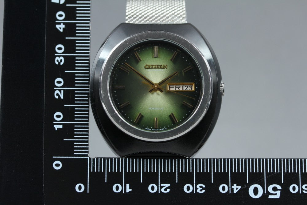 Near MINT CITIZEN 4-651081 Green Auto 31.8mm Men's Watch