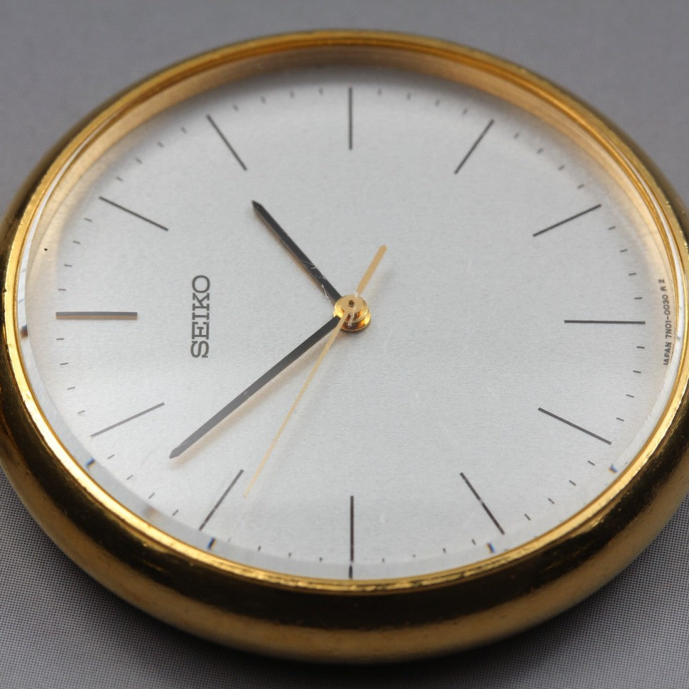 SEIKO 7N01-0020 Silver Quartz 37mm Men's Pocket Watch