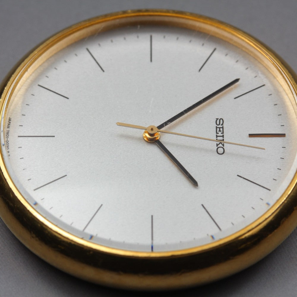 SEIKO 7N01-0020 Silver Quartz 37mm Men's Pocket Watch
