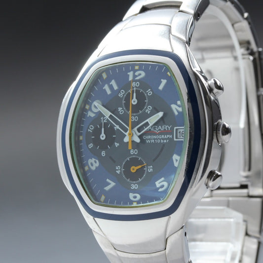 Near MINT CITIZEN VAGARY 0F10-S017530 Silver Quartz 37.6mm Men's Watch