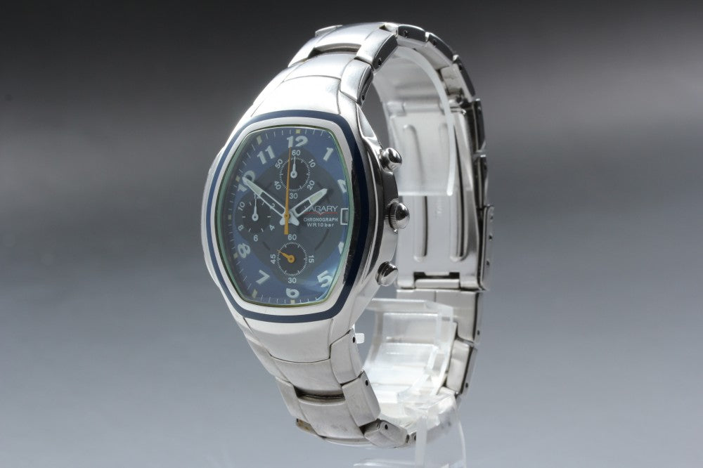 Near MINT CITIZEN VAGARY 0F10-S017530 Silver Quartz 37.6mm Men's Watch