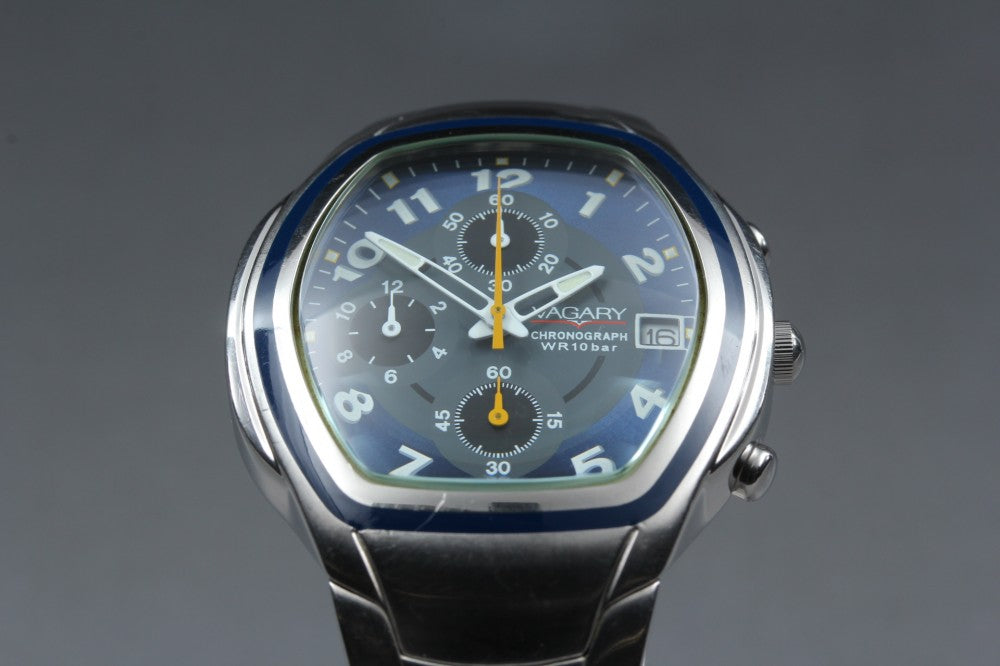 Near MINT CITIZEN VAGARY 0F10-S017530 Silver Quartz 37.6mm Men's Watch