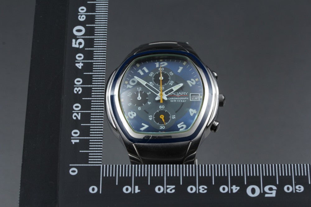 Near MINT CITIZEN VAGARY 0F10-S017530 Silver Quartz 37.6mm Men's Watch