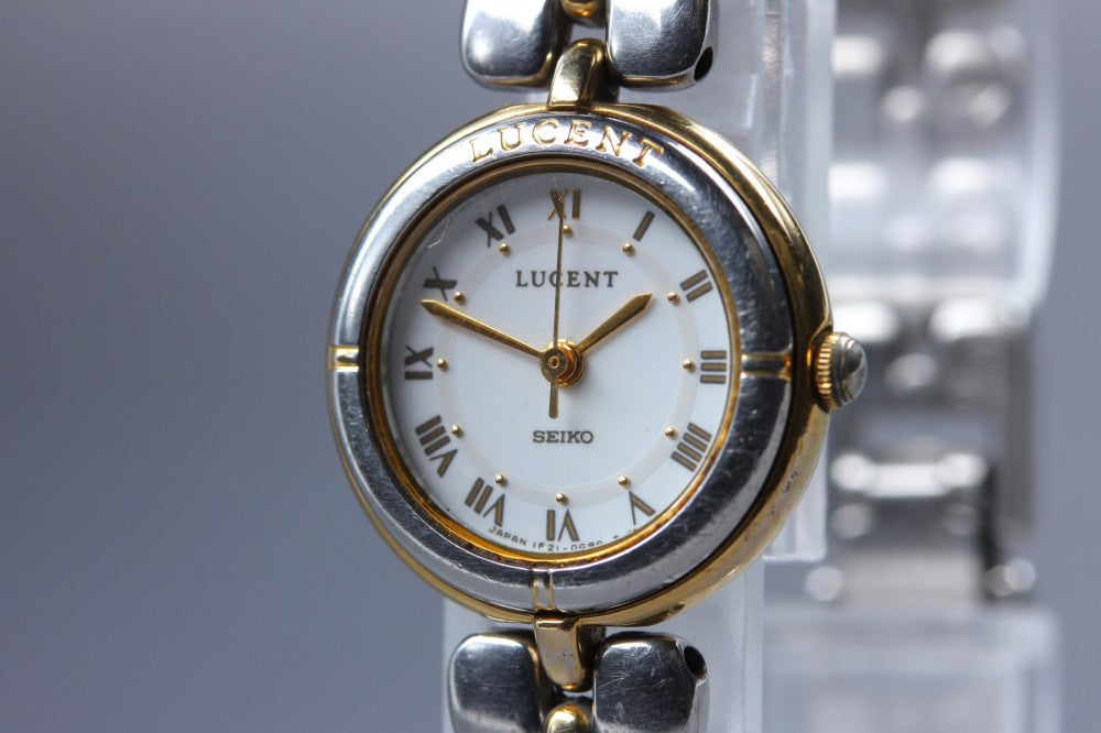 SEIKO Lucent 1F21-0E50 White Quartz 21.3mm Ladies Watch 1991