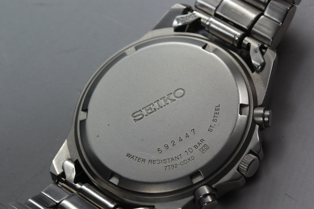 SEIKO 7T92-0DX0 Blue Quartz 40.2mm Men's Watch