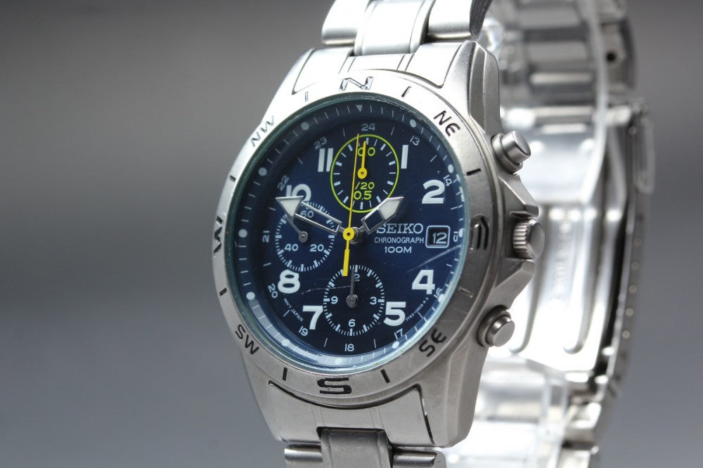 SEIKO 7T92-0DX0 Blue Quartz 40.2mm Men's Watch