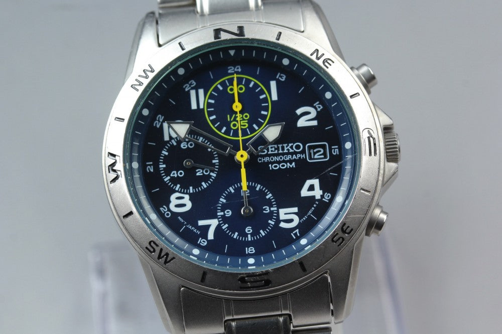 SEIKO 7T92-0DX0 Blue Quartz 40.2mm Men's Watch