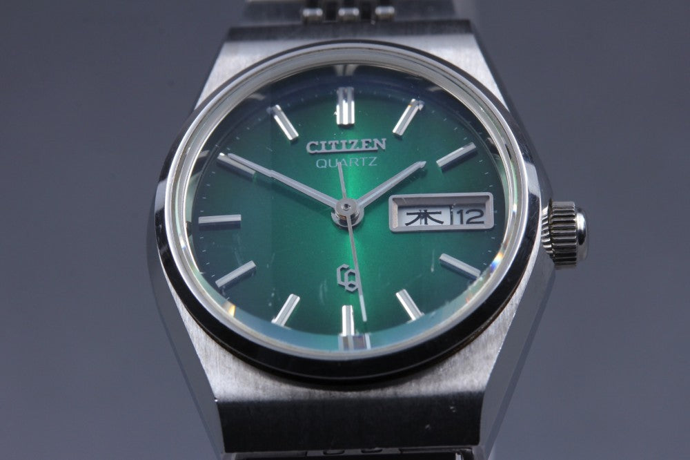 CITIZEN 4-752953 Green Quartz 24.2mm Ladies Watch 1989