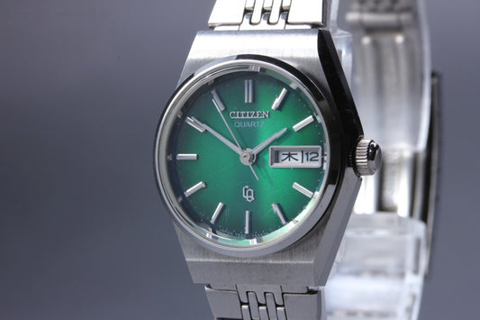 CITIZEN 4-752953 Green Quartz 24.2mm Ladies Watch 1989
