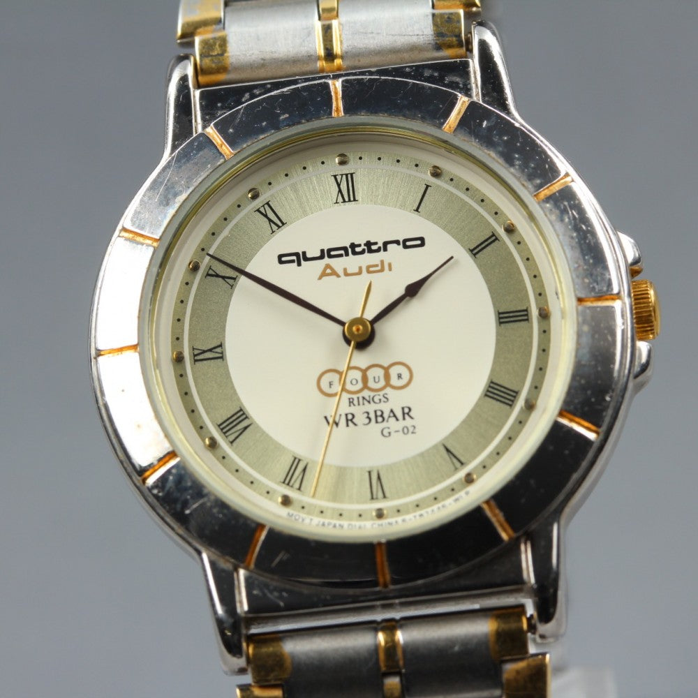 Audi Quattro G-02 Gold Quartz 31.3mm Men's Watch