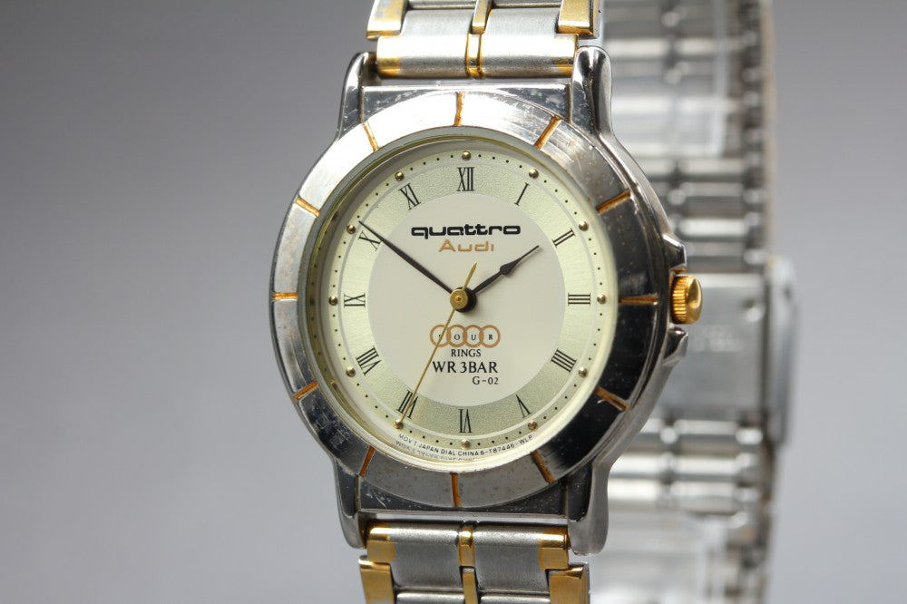 Audi Quattro G-02 Gold Quartz 31.3mm Men's Watch
