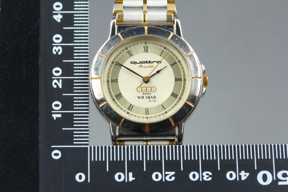 Audi Quattro G-02 Gold Quartz 31.3mm Men's Watch
