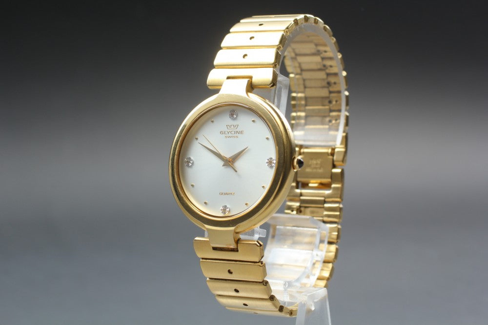 Near MINT Glycine Silver Quartz 33mm Men's Watch – photo 2