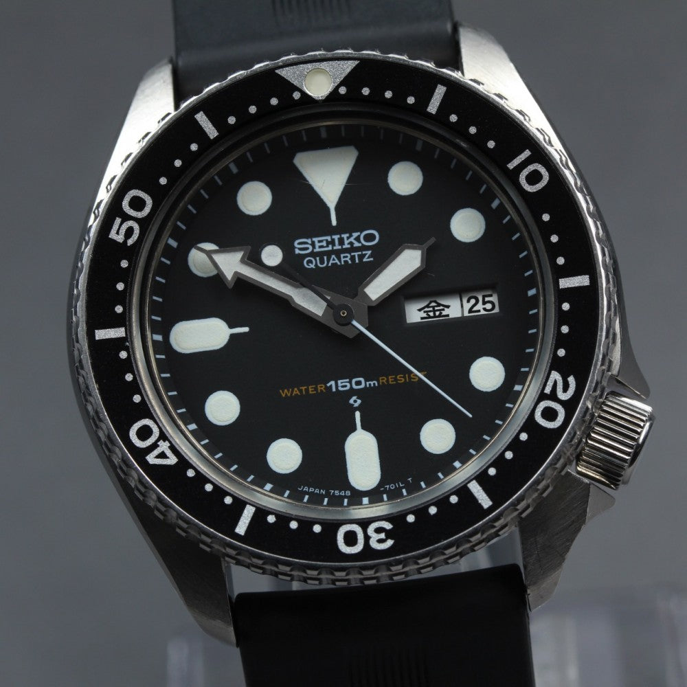 SEIKO Diver 7548-7000 Black Quartz 42mm Men's Watch 1981
