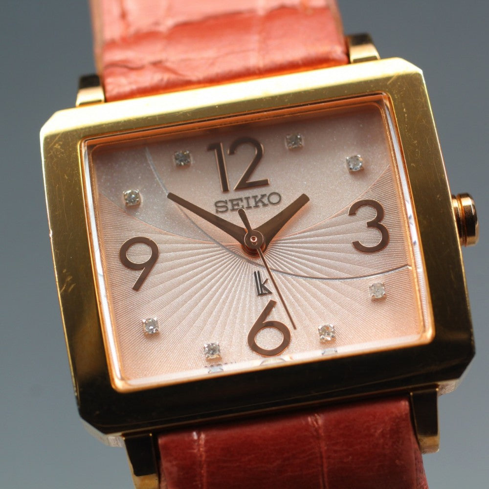 Near MINT SEIKO Lukia 1N01-0LZ0 Pink Solar 25mm Ladies Watch 1997