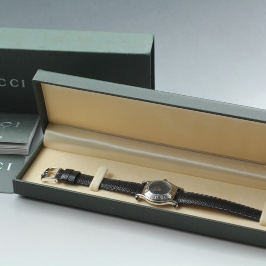 Near MINT GUCCI 6500L Black Quartz 27mm Ladies Watch
