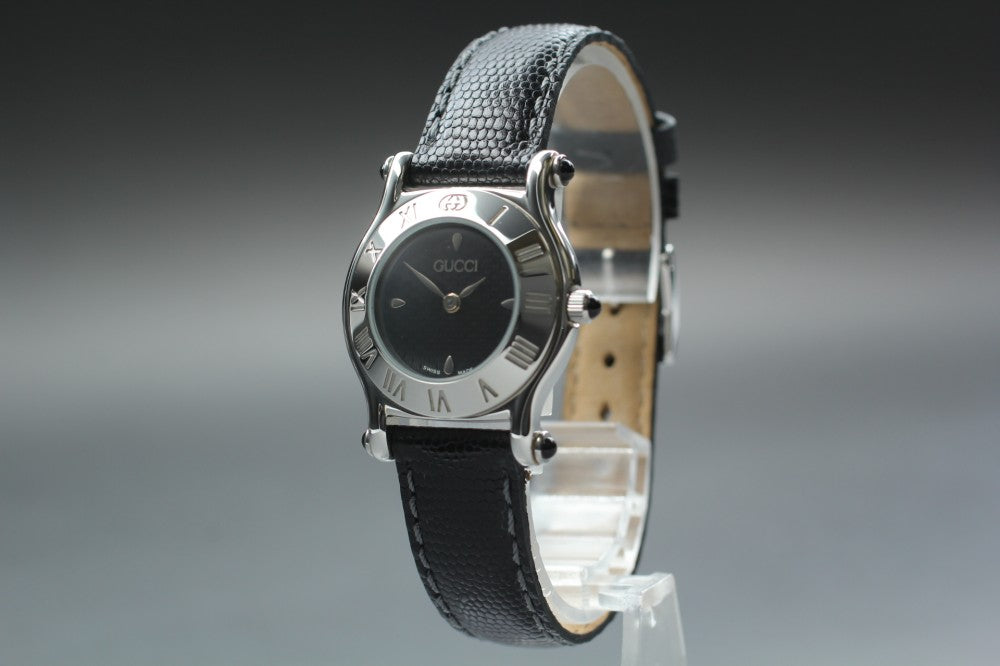 Near MINT GUCCI 6500L Black Quartz 27mm Ladies Watch