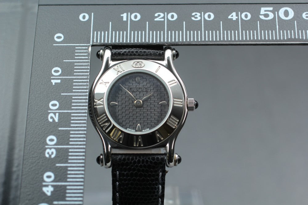 Near MINT GUCCI 6500L Black Quartz 27mm Ladies Watch