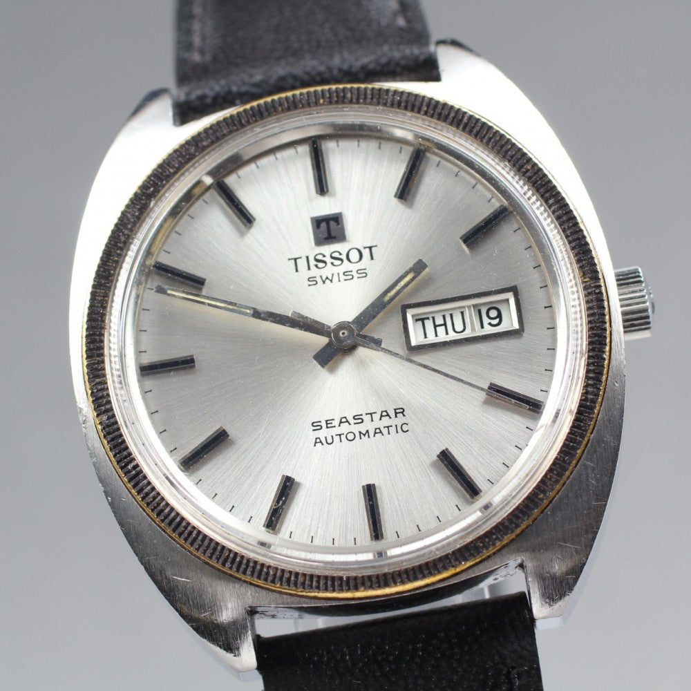 Near MINT TISSOT Seastar 46641-1 Silver Auto 37mm Men's Watch 1974