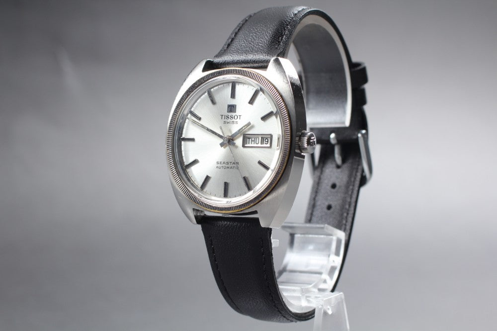Near MINT TISSOT Seastar 46641-1 Silver Auto 37mm Men's Watch 1974