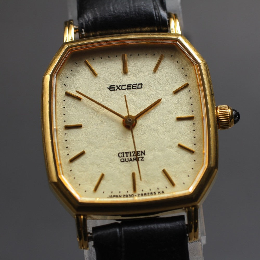Near MINT CITIZEN Exceed 2930-291441 Gold Quartz 19.5mm Ladies Watch 1988