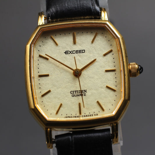 Near MINT CITIZEN Exceed 2930-291441 Gold Quartz 19.5mm Ladies Watch 1988