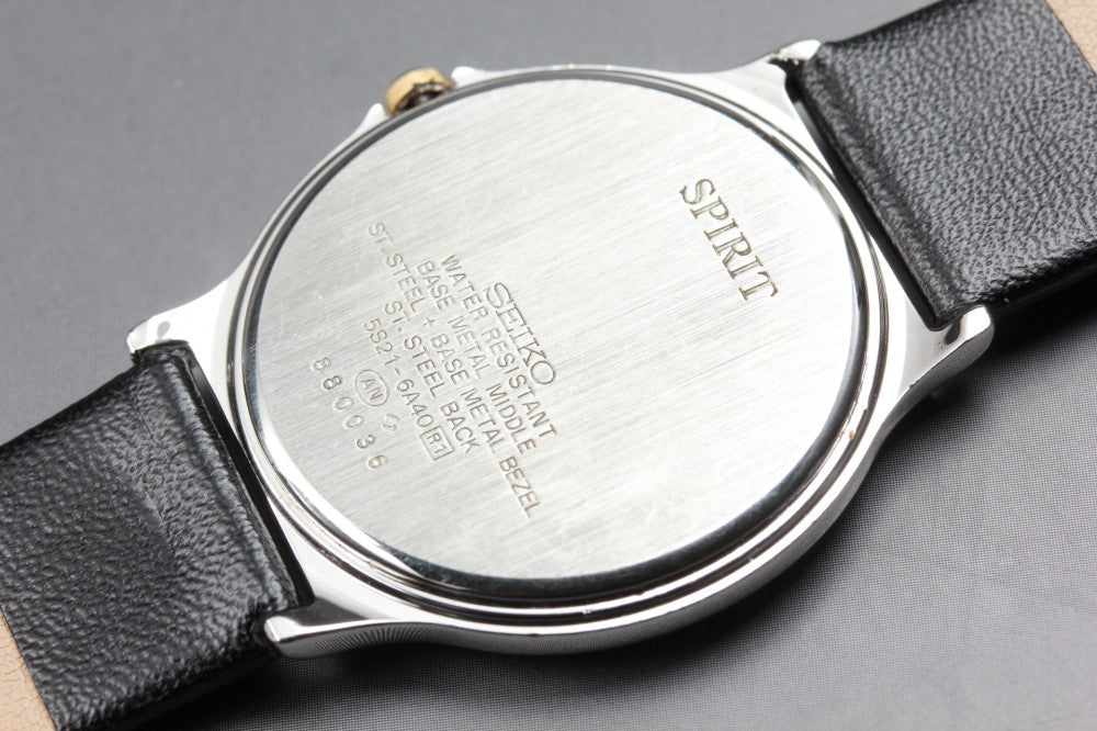Near MINT SEIKO Spirit Contemporary Basic 5S21-6A40 White Quartz 34.6mm Men's Watch 1988