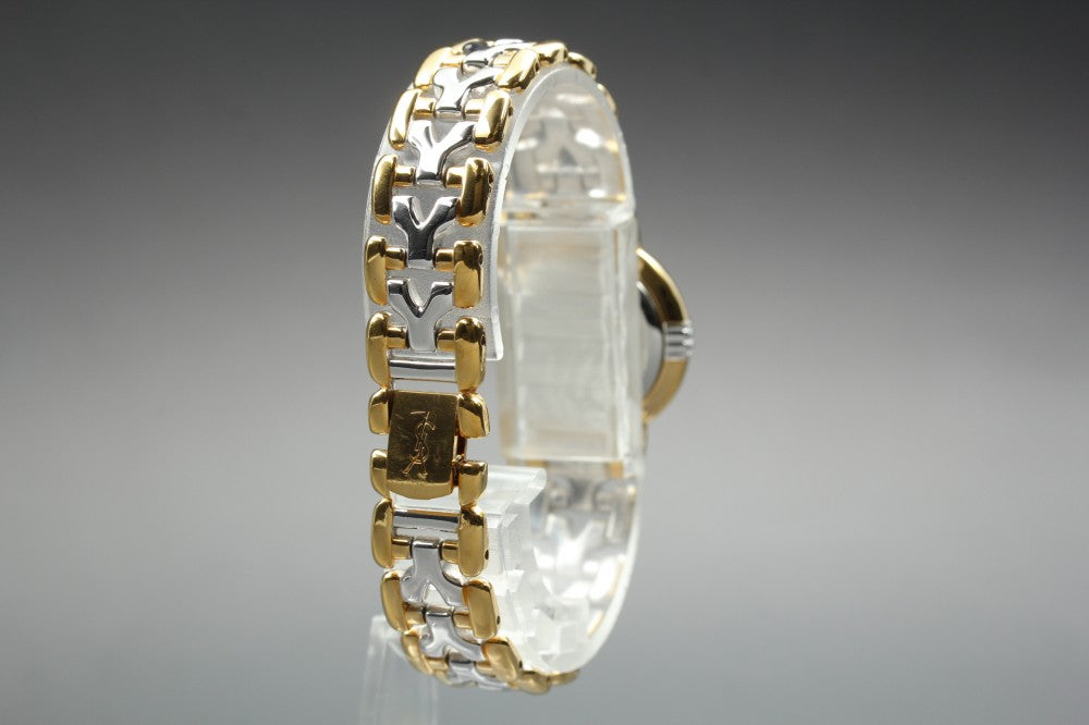 Near MINT Yves Saint Laurent 5430-F43071 White Quartz 22.5mm Ladies Watch