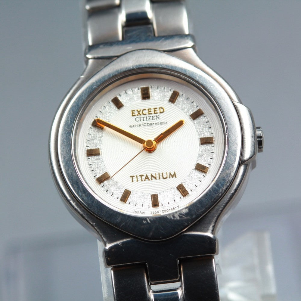 Near MINT CITIZEN Exceed 3330-C80142 Silver Quartz 23.5mm Ladies Watch