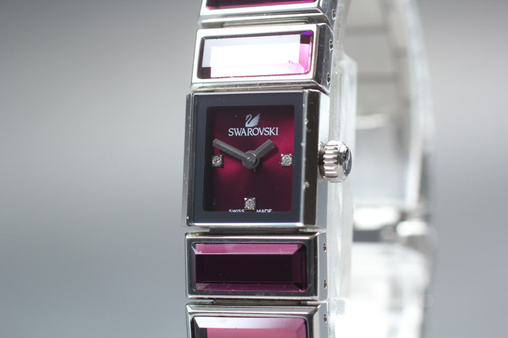 Swarovski Baguette 999 986 Purple Quartz 15mm Ladies Watch