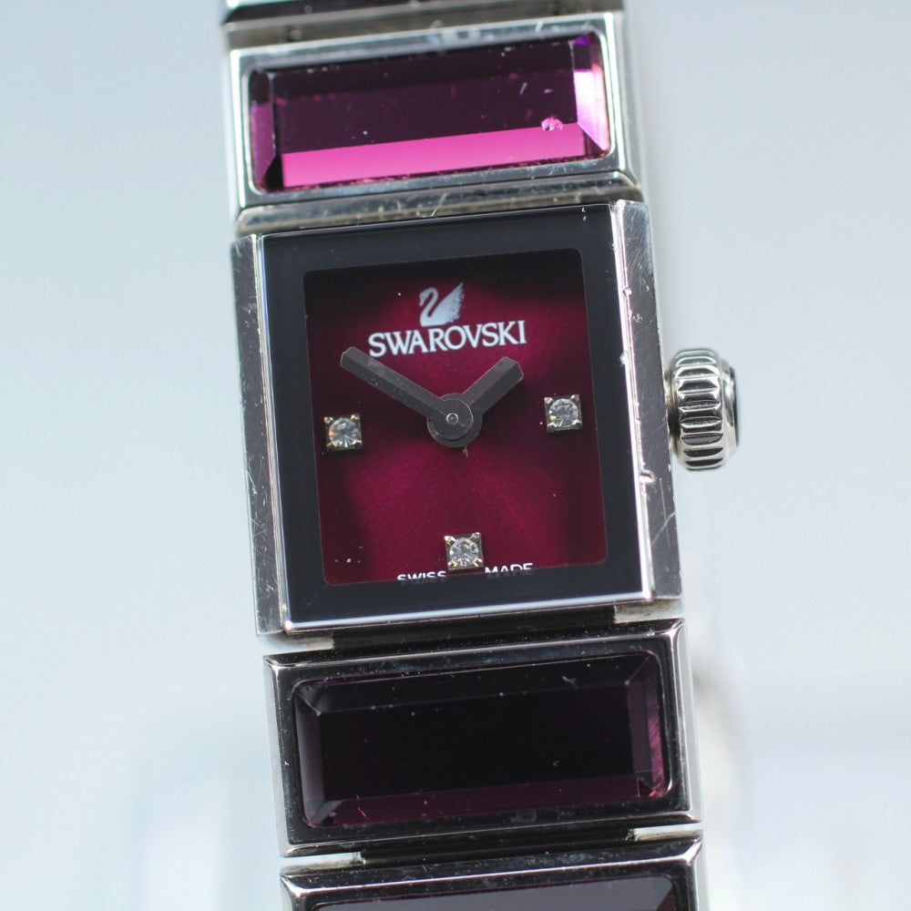 Swarovski Baguette 999 986 Purple Quartz 15mm Ladies Watch