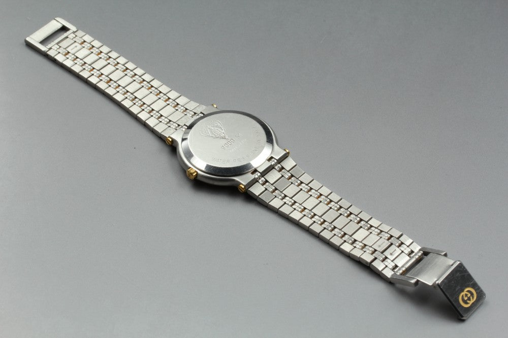Near MINT GUCCI 9000M Gold Quartz 31.3mm Unisex Watch