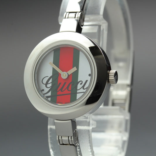 Near MINT GUCCI 105 White Quartz 25.5mm Ladies Watch