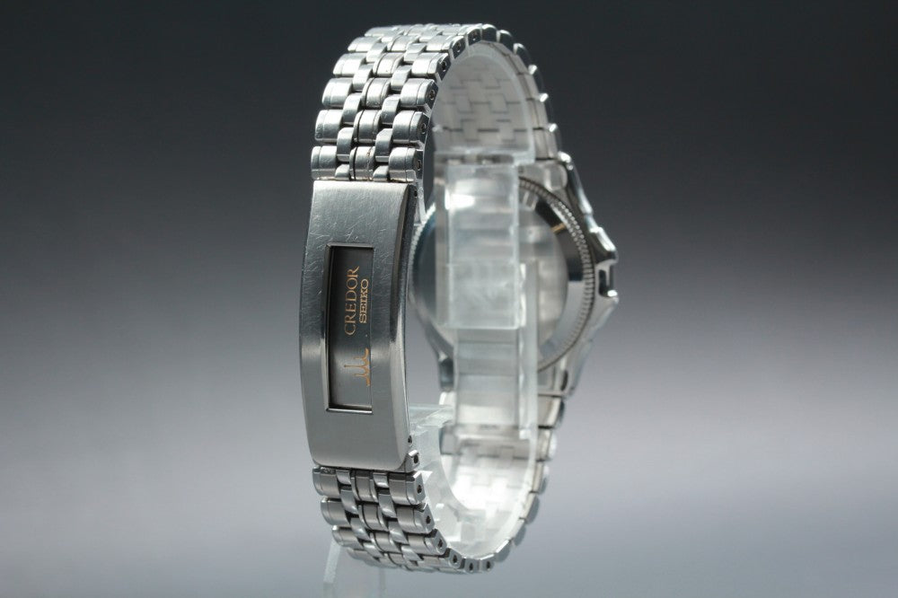 Near MINT SEIKO Credor 4M71-0A30 Navy Quartz 36mm Men's Watch