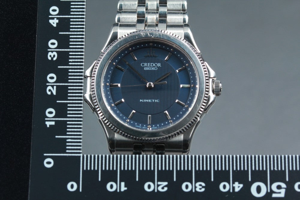 Near MINT SEIKO Credor 4M71-0A30 Navy Quartz 36mm Men's Watch