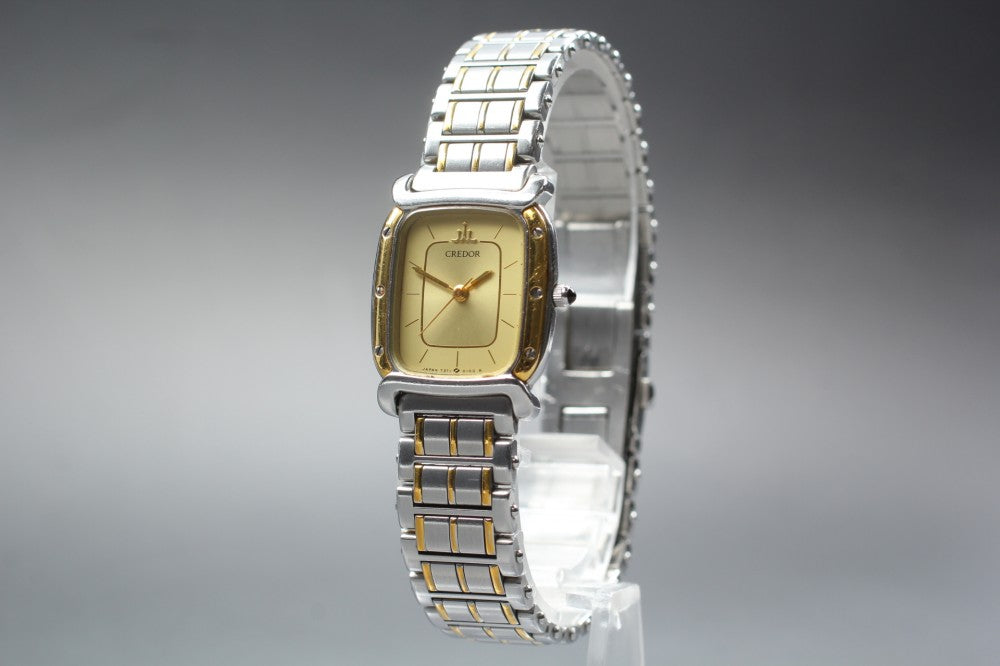 SEIKO Credor 7371-5010 Gold Quartz 20.5mm Ladies Watch 1987