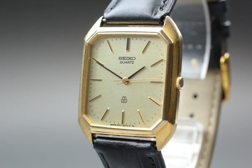 SEIKO Twin Quartz 9721-5040 Gold Quartz 29.4mm Men's Watch 1980