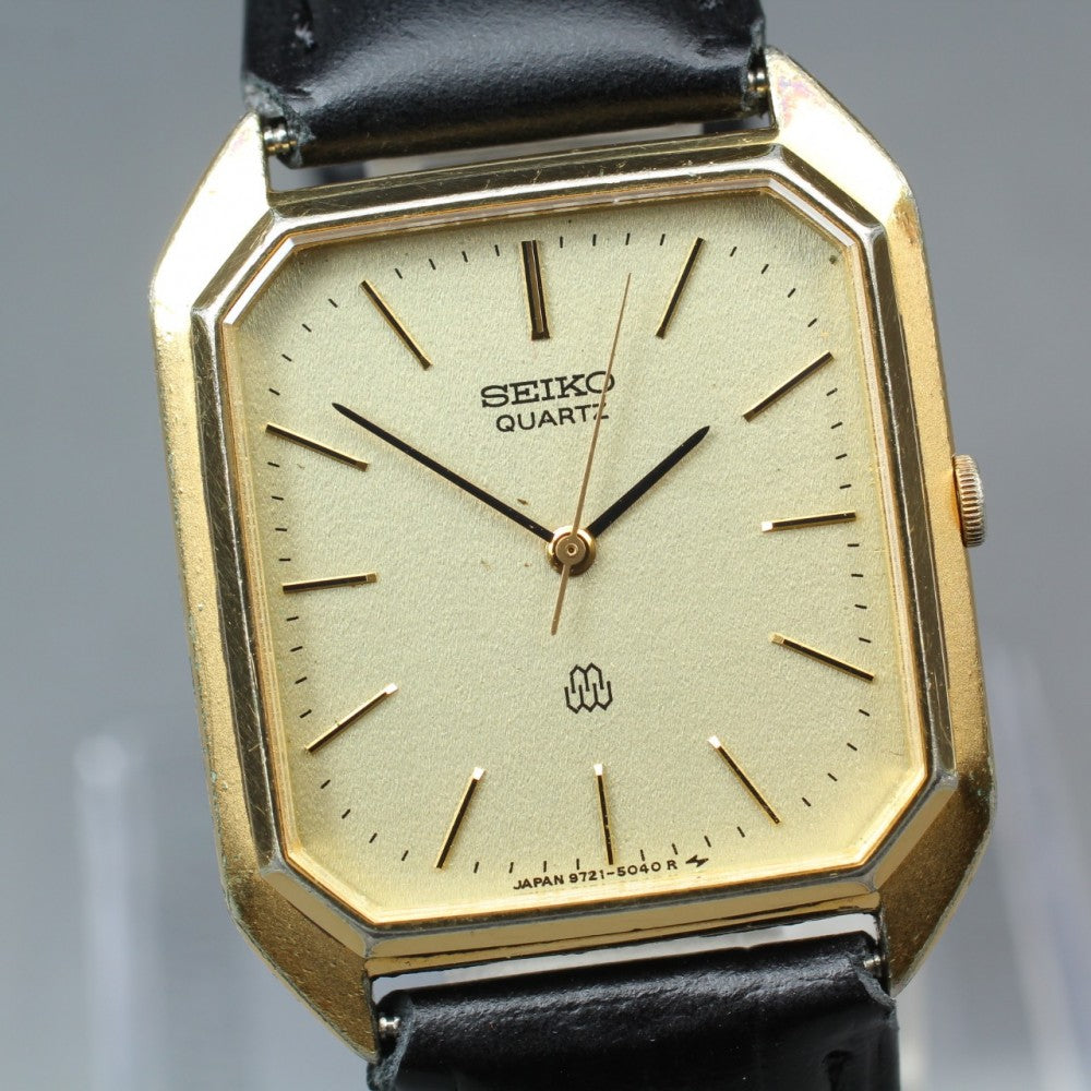 SEIKO Twin Quartz 9721-5040 Gold Quartz 29.4mm Men's Watch 1980